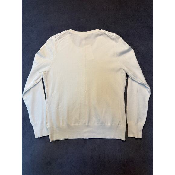 NWT Charter Club Ladies Crochet Design Dressy Cardigan White Medium - Picture 6 of 6